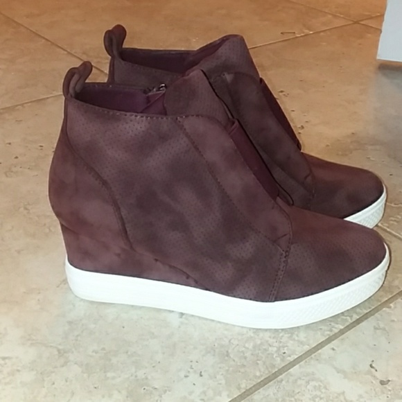 Shoes - Burgundy Sneaker Booties